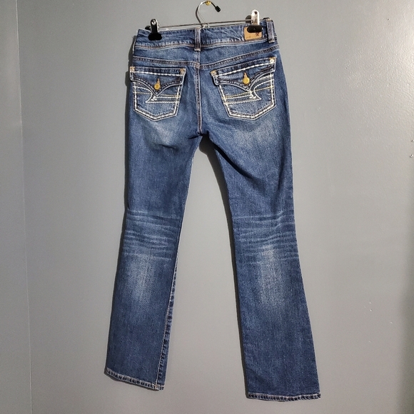 American Eagle Outfitters Womens Kick Boot Jeans Embroidered Pockets Y2K Size 2 - Picture 2 of 9